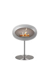 Le Feu Nickel Steel Low Dome met sfeervol vlammenspel