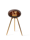 Le Feu Ground Wood High Mocca Dome bio-ethanol haard met gold rose basis