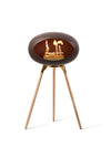 Le Feu Ground Wood High Mocca Dome bio-ethanol haard met lichte houten basis