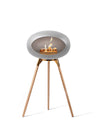 Le Feu Ground Wood High Nickel bio-ethanol haard met licht houten basis