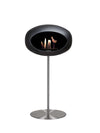 Le Feu Steel High Black dome bio-ethanol koepelhaard met zilveren basis