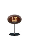 Le Feu Mocca Steel Low Domebio-ethanol haard met een zilver en zwarte basis