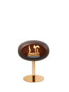 Le Feu Mocca Steel Low Dome bio-ethanol haard met rose gold basis breed en een sfeervol vlammenspel