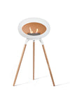 Le Feu Ground Wood High White Dome met licht houten basis