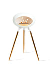 Le Feu Ground Wood High White Dome bio-ethanol haard met rose gold basis