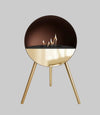 Le Feu Eye Mocca met rose gold bio-ethanol haard met sfeervol vlammenspel