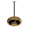 Le Feu Sky Chromed Rose Gold Dome bio-ethanol haard voor aan het plafond met een zwarte basis