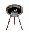 Le Feu Ground Wood Low Silver Dome met donker houten basis