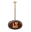 Le Feu Sky Mocca Dome bio-ethanol haard met een rose gold basis en brander