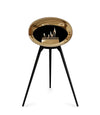 Le Feu Ground Wood High Chromed Rose Gold Dome met zwarte basis en vlammenspel