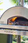 Houtgestookte pizzaoven brandend Fontana