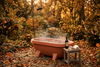 Terracotta Gardentub in een herfst tuin