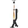 Green Flame Rocket Heater zwart BPH-R100-T1 met hoge vuurkolom op terras